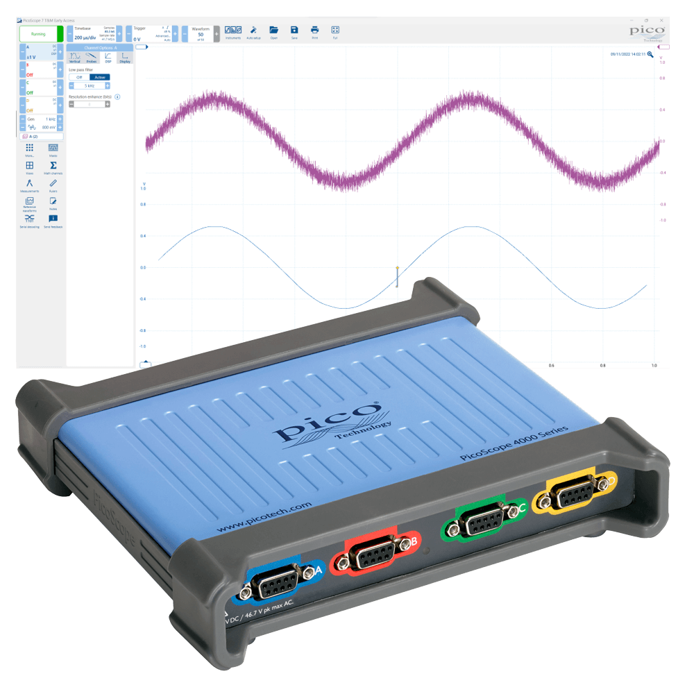 PicoScope 4444 differential USB oscilloscope front view