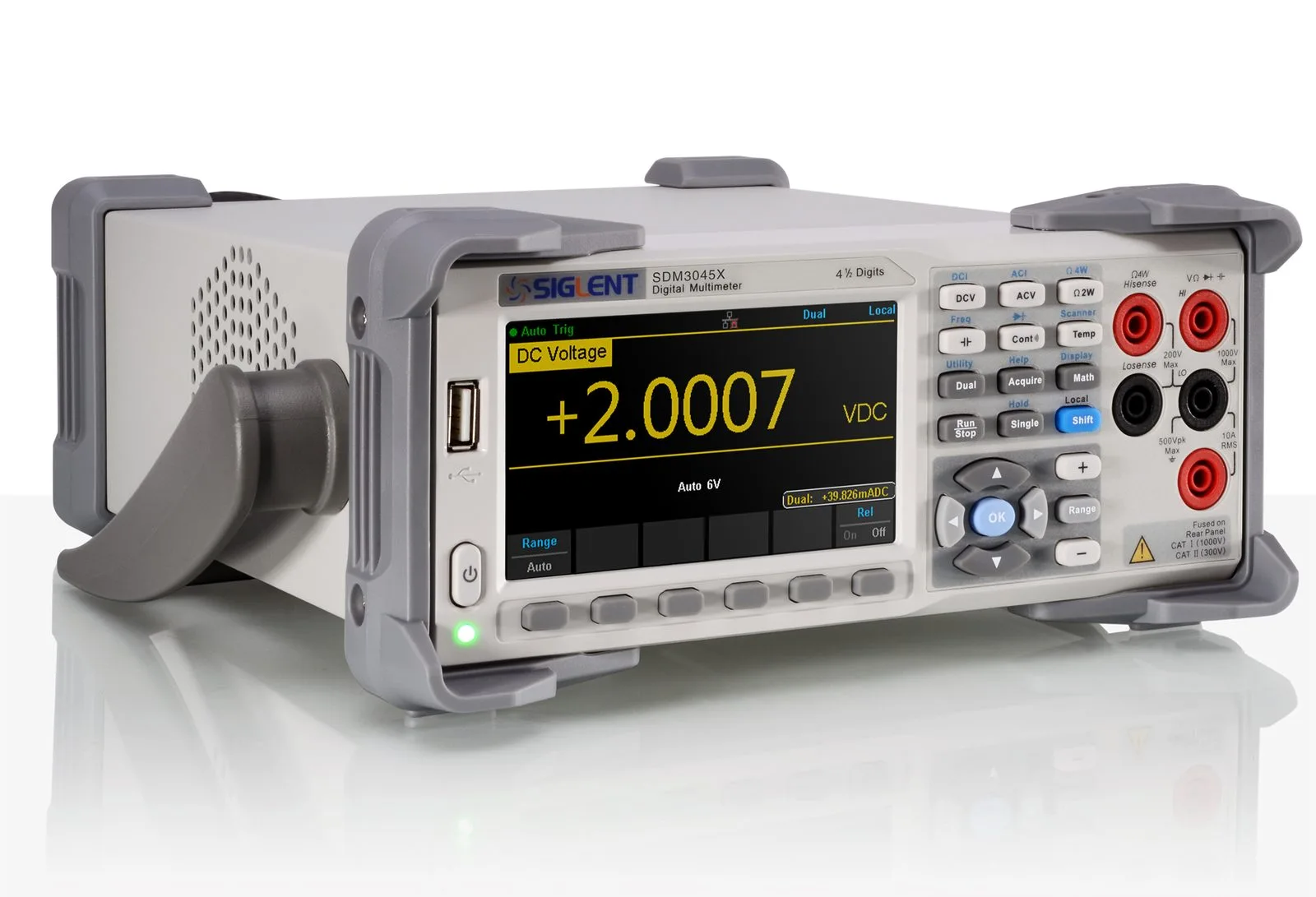 SDM3045X front-panel measurement display