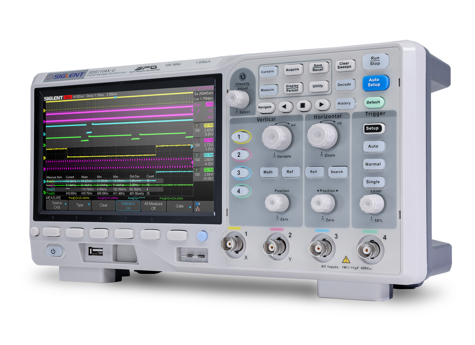SDS1000X-U — 100 MHz 4-channel Super Phosphor Oscilloscope