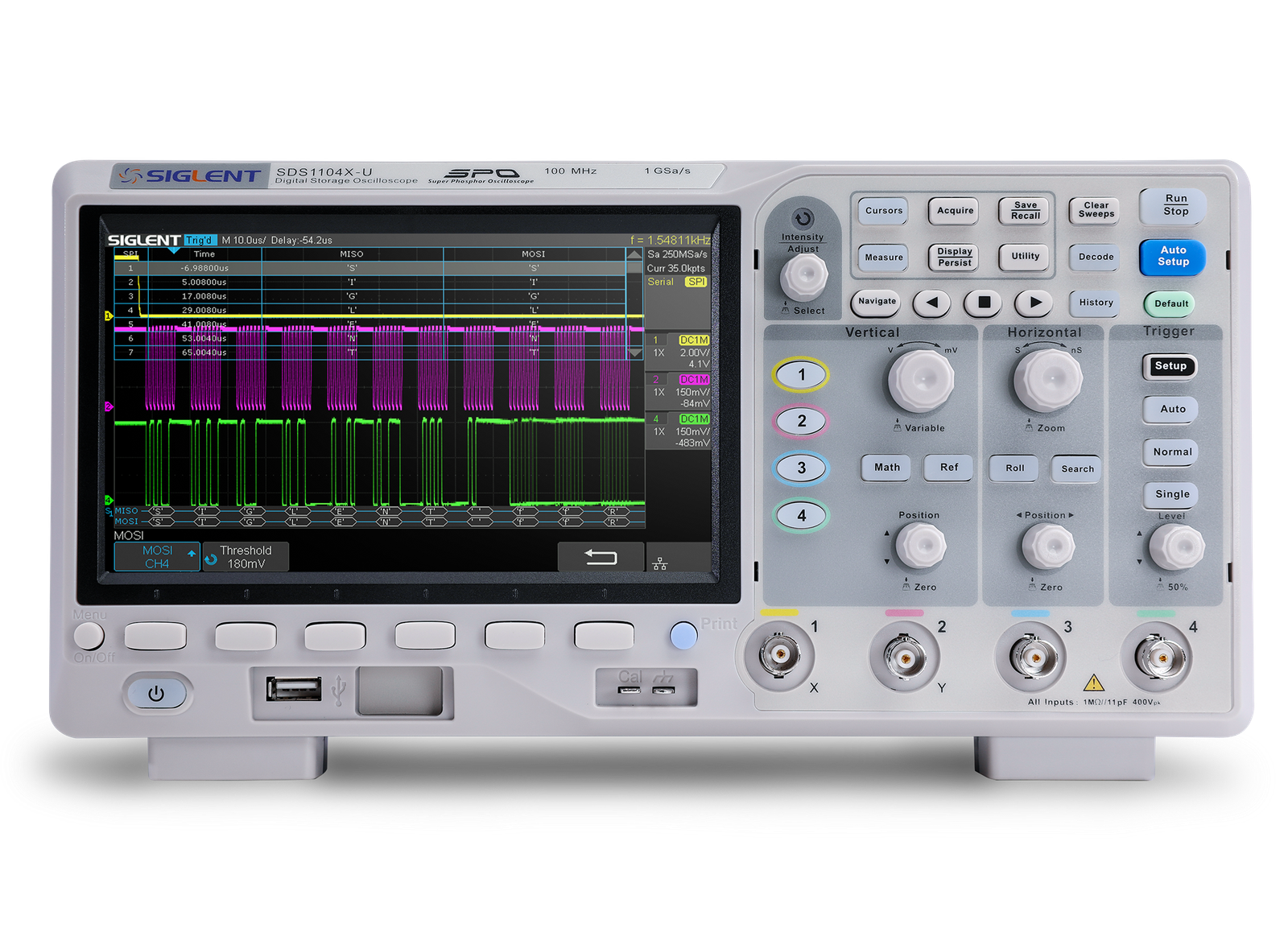 SDS1000X-U — 7-inch TFT-LCD Display