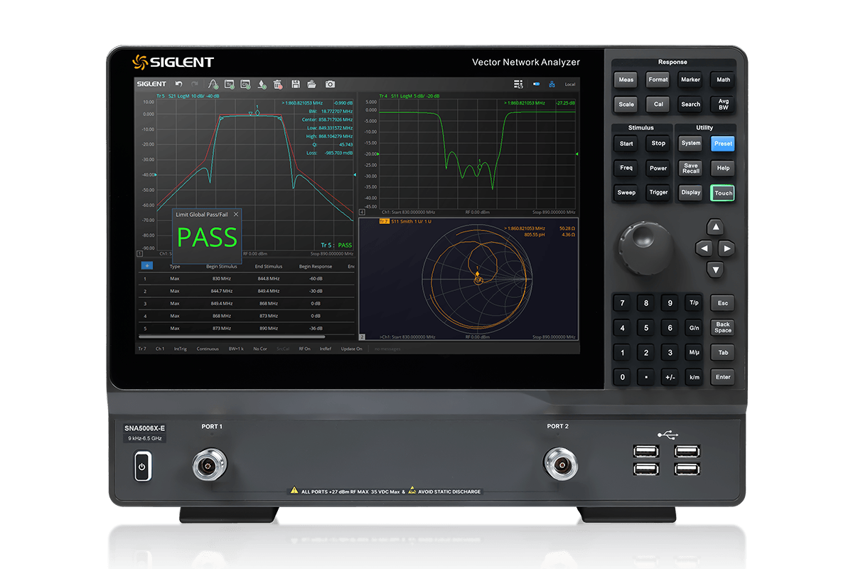 SIGLENT SNA5000X-E compact vector network analyzer front view