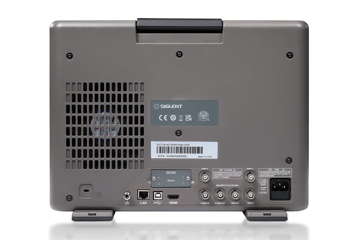 SIGLENT SNA5000X-E rear interface and connectivity view